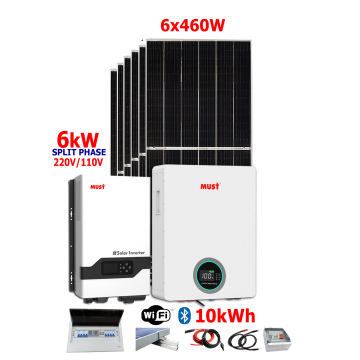 Kit Solar Must 6kW con baterías de 10240Wh  2760W en paneles solares