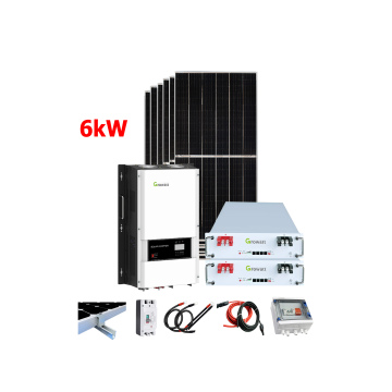 Kit Solar Growatt 6kW con banco de baterías de LITIO de 11KWh y 2640W en paneles solares