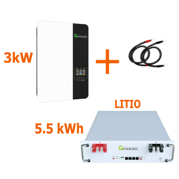 Respaldo Eléctrico 3kW Growatt con batería de  LITIO Growatt Hope de 5.5kWh