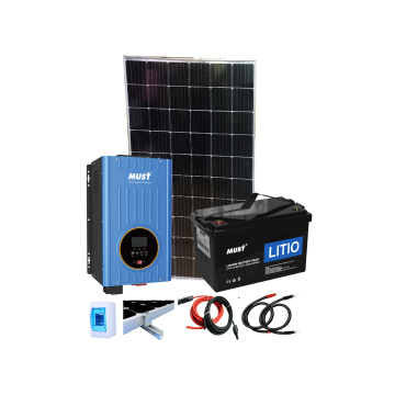 Kit Solar Must 1000W con banco de baterías de Litio 1280Wh y 315W en paneles solares