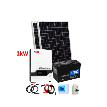 Kit Solar Must 1000W con banco de baterías de Litio 1280Wh y 315W en paneles solares