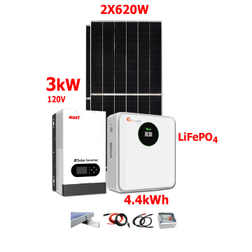Kit Solar Must 3000W con banco de baterías de Litio 2560Wh y 920W en paneles solares 