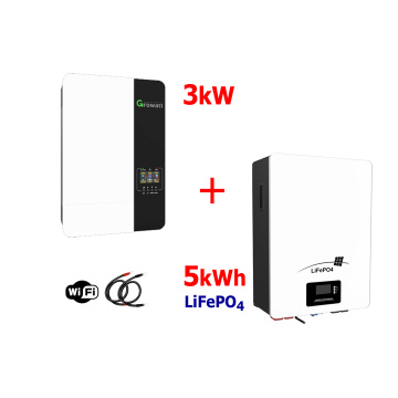 Respaldo Eléctrico 3kW Growatt con batería de  LITIO Growatt Hope de 5.5kWh