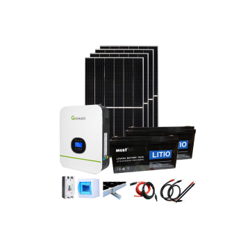 Kit Solar Growatt 3kW con banco de baterías de LITIO de 5120Wh y 160W en paneles solares