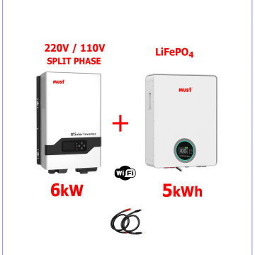 Respaldo Eléctrico 6kW Must con batería de  LITIO 5kWh