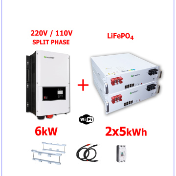 Respaldo Eléctrico 6kW Growatt con 10kWh en baterías de LITIO Growatt