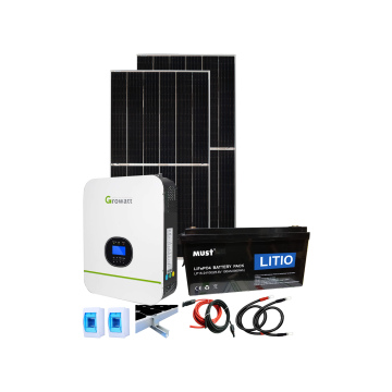 Kit Solar Growatt 3kW con banco de baterías de LITIO de 2560Wh y 800W en paneles solares