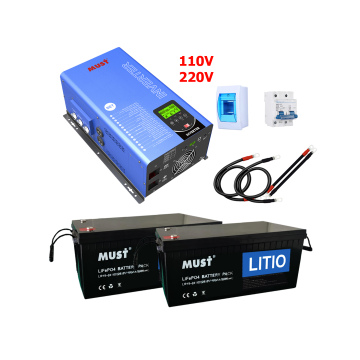 Kit Respaldo Eléctrico Must 3000W 220V/110V con banco de baterías de  LITIO de 5120Wh