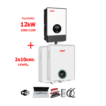 Respaldo Eléctrico 12kW Must con batería de  LITIO de 20kWh
