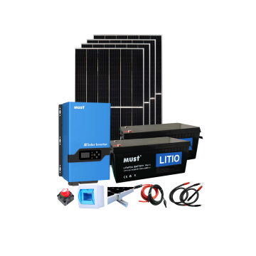 Kit Solar Must 3kW con banco de baterías de LITIO de 5120Wh y 1600W en paneles solares