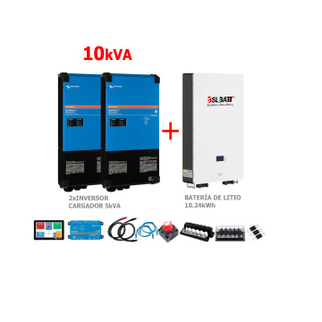 Respaldo Eléctrico Victron Energy 10kva + Batería Litio 10kwh 