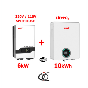 Respaldo Eléctrico 6kW Must con batería de  LITIO 10kWh 